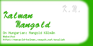 kalman mangold business card
