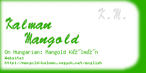 kalman mangold business card